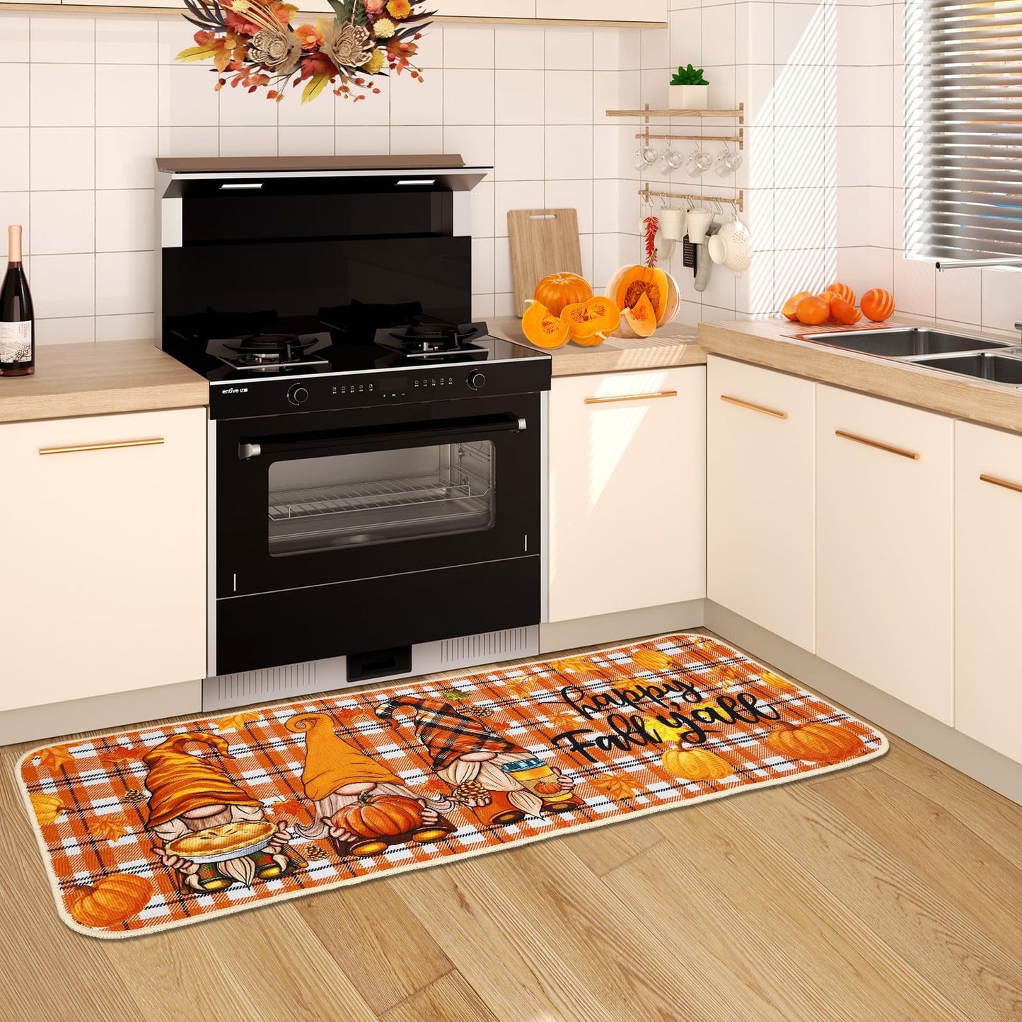Fall Kitchen Mat Set Of 2, Autumn Kitchen Rugs Maple Leaves Kitchen Mats Decor Thanksgiving Decorative-Ban On Selling On Amazon