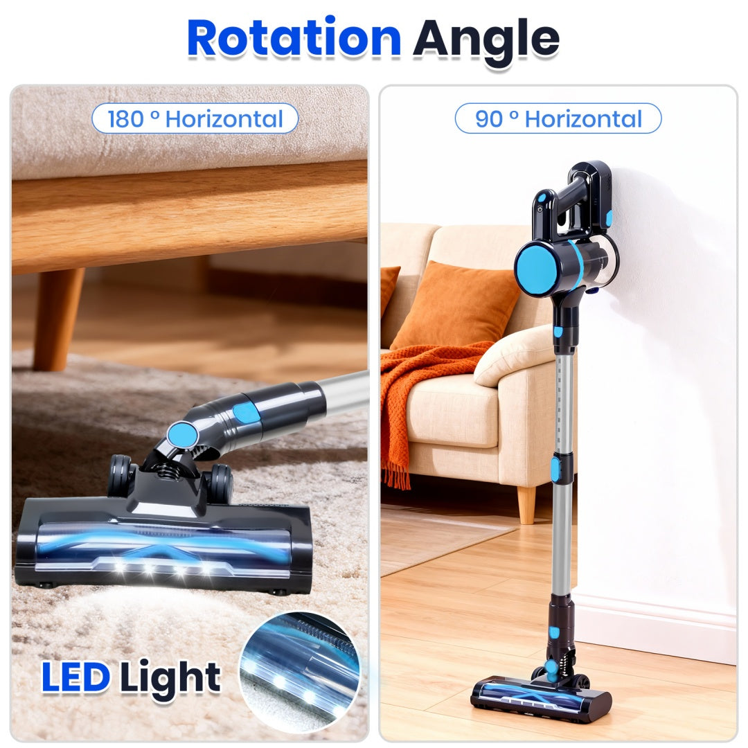 Cordless Vacuum Cleaner, Lightweight Stick Vacuum Household Anti-tangling And LED Light, Powerful Rechargeable Wireless Vacuum Cleaner