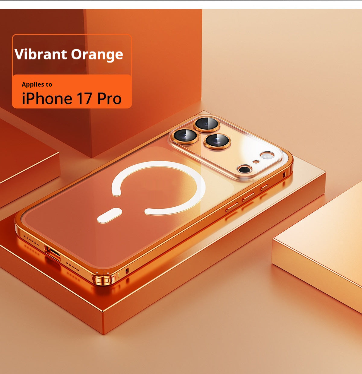 Applicable 17 Metal Frame Phone Case Magnetic Suction Spring Fastener Transparent Eagle Eye Lens Protective Cover