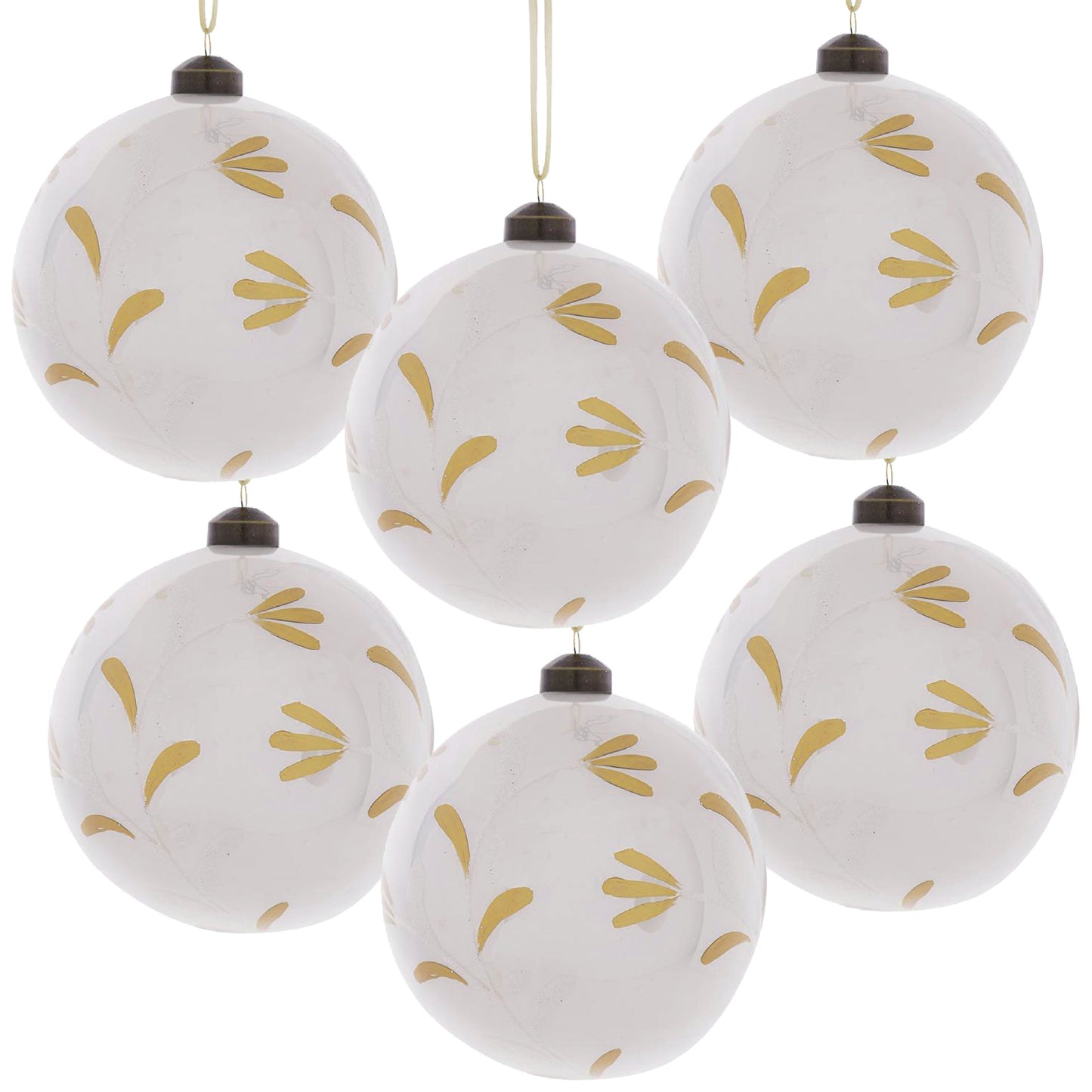 6PCS Set 3.9in Christmas Glass Ball Ornaments Holiday Tree Hanging Decor Home Party Baubles
