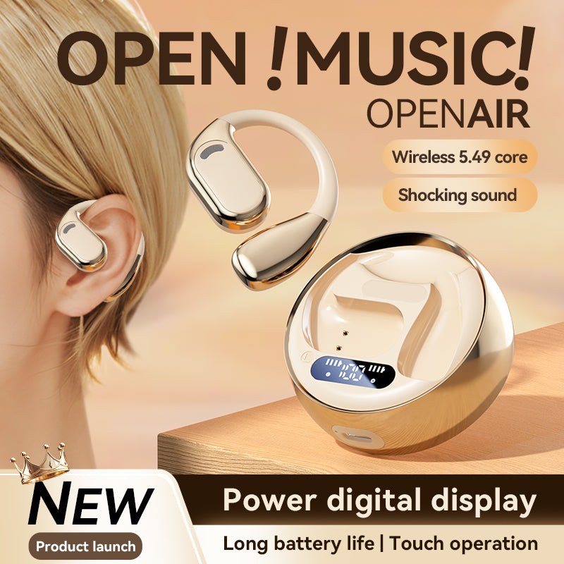 Fall Open - Ear Weireless Earphone, Lightweight Earphone With Charging Case, Noice Cancelling Bluetooth - CompatibleStereo Earbuds For Sports, Gaming, Calling, Busines