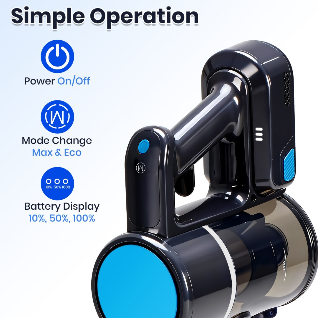 Cordless Vacuum Cleaner, Lightweight Stick Vacuum Household Anti-tangling And LED Light, Powerful Rechargeable Wireless Vacuum Cleaner