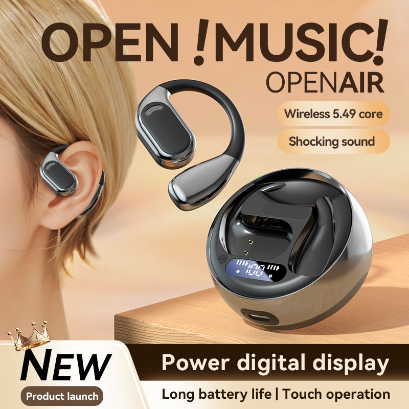 Fall Open - Ear Weireless Earphone, Lightweight Earphone With Charging Case, Noice Cancelling Bluetooth - CompatibleStereo Earbuds For Sports, Gaming, Calling, Busines