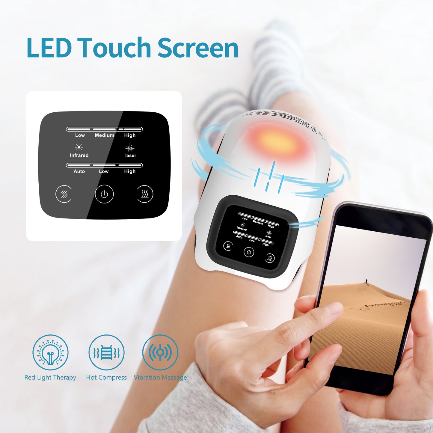 Electric Knee Massager - Rechargeable Heating & Kneading Therapy Device