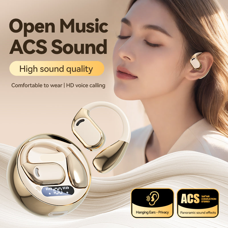 Fall Open - Ear Weireless Earphone, Lightweight Earphone With Charging Case, Noice Cancelling Bluetooth - CompatibleStereo Earbuds For Sports, Gaming, Calling, Busines