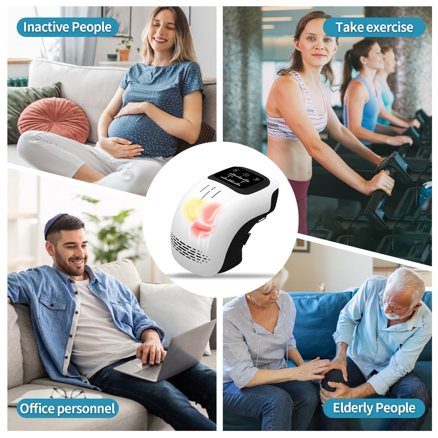 Electric Knee Massager - Rechargeable Heating & Kneading Therapy Device