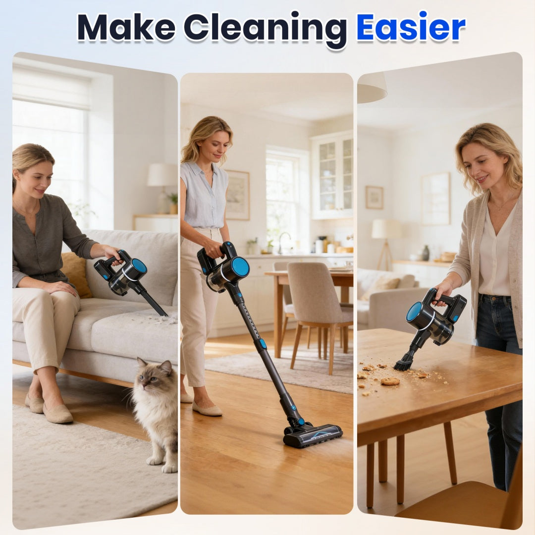 Cordless Vacuum Cleaner, Lightweight Stick Vacuum Household Anti-tangling And LED Light, Powerful Rechargeable Wireless Vacuum Cleaner