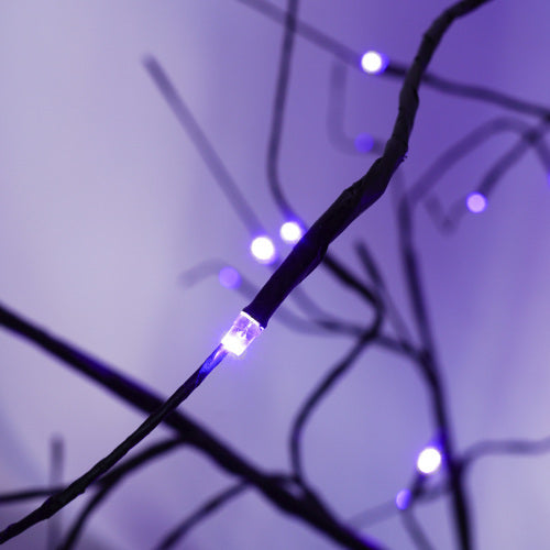 3 Pac Halloween Spooky Tree With Purple Lights, 4FT 5FT And 6FT, Lighted Black Tree For Halloween Decoration