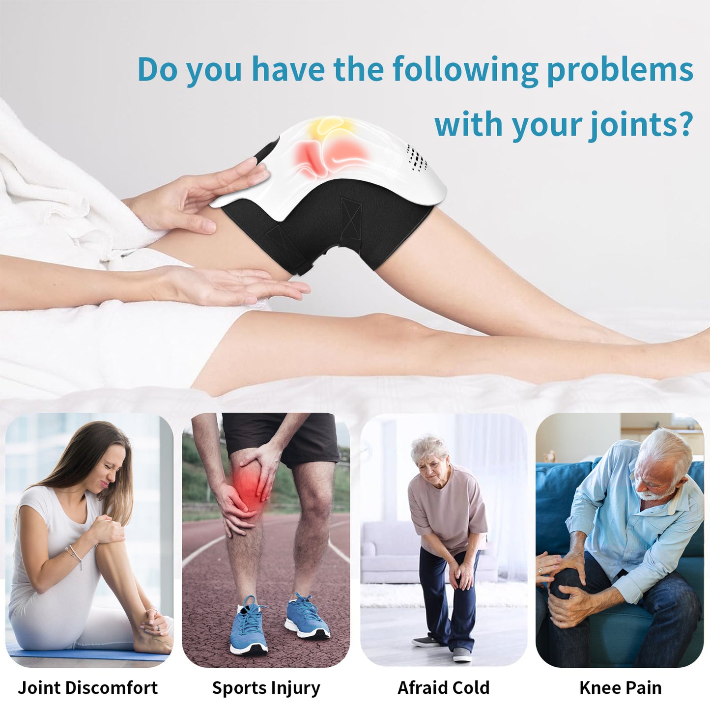 Electric Knee Massager - Rechargeable Heating & Kneading Therapy Device